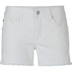 Szorty bonprix biel wełny. Białe szorty damskie bonprix, na lato, z aplikacjami, z wełny. Za 37,99 zł.