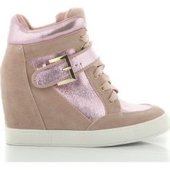 Różowe Zamszowe Sneakersy (38). Różowe sneakersy damskie Yes Mile, z zamszu. Za 59,00 zł.