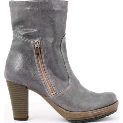 Botki - skóra naturalna - model 495 - kolor szary. Szare botki damskie Zapato, ze skóry, bez obcasa, bez zapięcia. Za 399,00 zł.