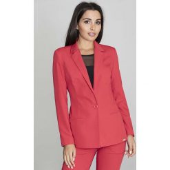 Czerwony Żakiet Elegancki Taliowany na Jeden Guzik. Czerwone marynarki damskie FIGL, s, bez wzorów, z poliesteru. Za 149,90 zł.