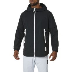Asics Nylon Zip Hoodie Jkt A16061-0090. Czarne kurtki męskie Asics, m, bez wzorów, z poliesteru, bez kaptura. W wyprzedaży za 259,99 zł.