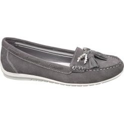 Mokasyny damskie 5th Avenue popielate. Szare mokasyny damskie 5th Avenue, ze skóry, na obcasie. Za 119,90 zł.
