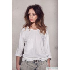 Bluzki, topy, tuniki: Biały tshirt oversize luźna kieszeń