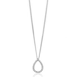 Złoty naszyjnik z diamentową zawieszką - dł. 45 cm. Szare naszyjniki damskie REVONI, z diamentem, złote. W wyprzedaży za 999,95 zł.
