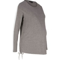 Shirt ciążowy z paskami bonprix szary melanż. Szare bluzki ciążowe bonprix, w paski, z okrągłym kołnierzem, bez rękawów. Za 37,99 zł.