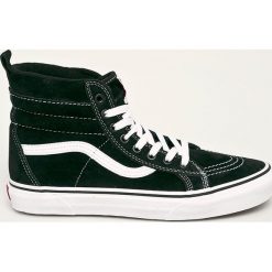 Vans - Trampki skórzane. Czarne trampki męskie Vans, bez wzorów, ze skóry, na sznurówki. Za 439,90 zł.