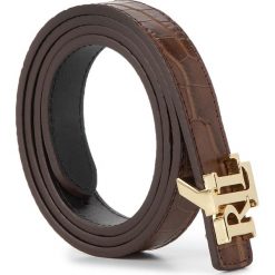Pasek Damski LAUREN RALPH LAUREN - Rev Lrl 20 412754801002 U Bwn/Blk. Pomarańczowe paski damskie Lauren Ralph Lauren, w paski, ze skóry. Za 269,00 zł.