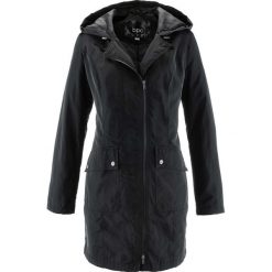 Parka przejściowa, lekko watowana bonprix czarny. Czarne kurtki damskie bonprix, bez wzorów, z materiału. Za 159,99 zł.