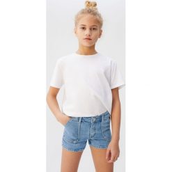 Mango Kids - Szorty dziecięce Candy 110-164 cm. Niebieskie spodenki dziewczęce Mango Kids, bez wzorów, z elastanu, casualowe. W wyprzedaży za 55,90 zł.