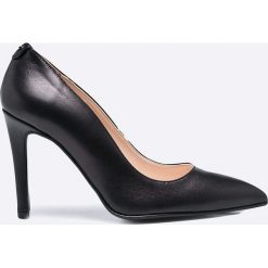 Trussardi Jeans - Szpilki. Czarne szpilki Trussardi Jeans, bez wzorów, z jeansu, bez obcasa, na obcasie, bez zapięcia. W wyprzedaży za 269,90 zł.