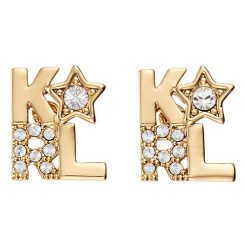 Karl Lagerfeld - Kolczyki. Żółte kolczyki damskie KARL LAGERFELD, z kryształem, metalowe. Za 249,90 zł.
