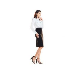 Elegancka ołówkowa spódnica z kontrafałdami z tyłu B255. Czarne spódniczki damskie Awama, do pracy, xl, bez wzorów, z poliesteru, eleganckie, ołówkowe. Za 119,00 zł.