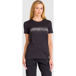 T-SHIRT MARSHALL JOHN RICHMOND. Czarne t-shirty damskie John Richmond, s, z nadrukiem, z bawełny, z okrągłym kołnierzem. Za 551,40 zł.