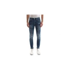 Jeansy slim fit Dondup RITCHIE UP424. Niebieskie jeansy męskie Dondup, m, bez wzorów. Za 814,56 zł.