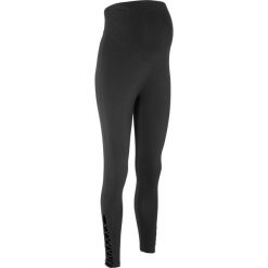 Legginsy ciążowe ze sznurowaniem bonprix czarny. Czarne legginsy damskie marki bonprix, w paski. Za 79,99 zł.