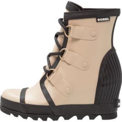Buty zimowe damskie: Sorel JOAN RAIN WEDGE Kalosze beach/black