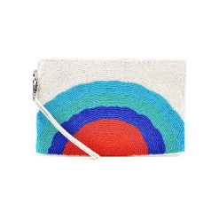 Kopertówki damskie: Kopertówka w kolorze biało-niebiesko-czerwonym – (D)25 x (S)15 cm