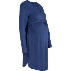 Sukienka shirtowa ciążowa i do karmienia bonprix kobaltowy. Niebieskie sukienki damskie bonprix, bez wzorów, z okrągłym kołnierzem, moda ciążowa, bez rękawów, plisowane. Za 99,99 zł.