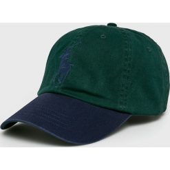 Polo Ralph Lauren - Czapka. Zielone czapki męskie Polo Ralph Lauren, bez wzorów, z bawełny. W wyprzedaży za 139,90 zł.