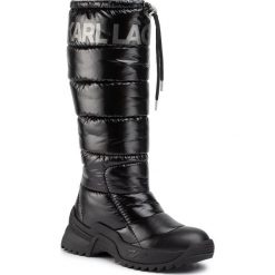 Śniegowce KARL LAGERFELD - KL61580 H00 Black Coated Twill. Czarne kozaki damskie KARL LAGERFELD, na zimę, z tworzywa sztucznego, na niskim obcasie, bez zapięcia. W wyprzedaży za 719,00 zł.