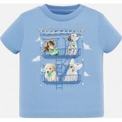 Mayoral - T-shirt dziecięcy 68-98 cm. Fioletowe t-shirty chłopięce Mayoral, z nadrukiem, z bawełny, bez rękawów. Za 55,90 zł.