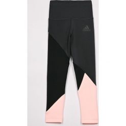 Adidas Performance - Legginsy dziecięce 116-170 cm. Czarne spodnie dziewczęce adidas Performance, bez wzorów, z elastanu. W wyprzedaży za 119,90 zł.