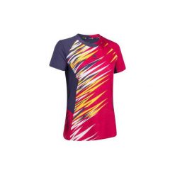 KOSZULKA DRY W RÓŻOWO-ŻÓŁTA. Różowe topy sportowe damskie marki ARTENGO. W wyprzedaży za 49,99 zł.