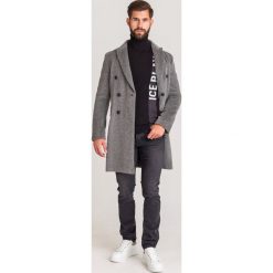 PŁASZCZ Emporio Armani. Szare płaszcze męskie Emporio Armani, m, bez wzorów, z wełny, bez kaptura. Za 2693,40 zł.