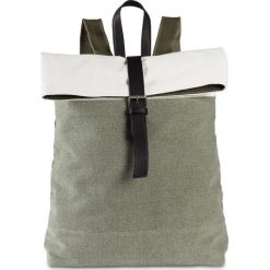 Plecak bonprix oliwkowo-kremowy. Zielone plecaki damskie bonprix, bez wzorów, eleganckie. Za 99,99 zł.