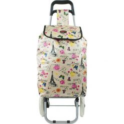 Shopper bag damskie: Torba „Oural” w kolorze białym ze wzorem na zakupy – 35 x 92 x 28 cm