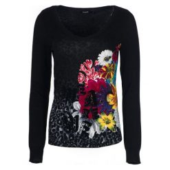 Desigual Sweter Damski Paty S, Czarny. Czarne swetry damskie marki Desigual, s, bez wzorów, z materiału, bez rękawów, bez kaptura. W wyprzedaży za 238,00 zł.