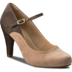 Półbuty CLARKS - Dalia Lily 261332504 Nude Combi. Pomarańczowe półbuty damskie marki Clarks, bez wzorów, z zamszu, eleganckie, bez obcasa, na obcasie, bez zapięcia. W wyprzedaży za 229,00 zł.