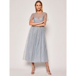 Sukienka koktajlowa Red Valentino TR3VAK35. Szare sukienki damskie Red Valentino, bez wzorów, z poliamidu, wizytowe, bez kołnierzyka, bez rękawów. W wyprzedaży za 2549,00 zł.