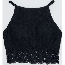 Koronkowy top bieliźniany - Czarny. Czarne topy damskie Sinsay, xs, bez wzorów, z koronki, bez kołnierzyka. Za 29,99 zł.