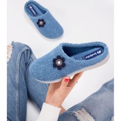 Kapcie damskie Inblu BS-39 Niebieskie. Niebieskie koturny damskie Inblu, z bawełny. Za 41,00 zł.