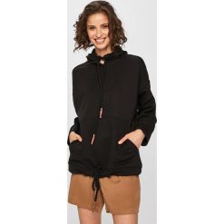 Answear - Bluza. Czarne bluzy damskie ANSWEAR, s, z nadrukiem, z bawełny, bez rękawów, z kapturem. W wyprzedaży za 59,90 zł.