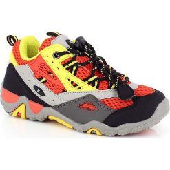 Buty sportowe "Bonobo" w kolorze szaro-pomarańczowo-żółtym. Szare buty dziewczęce sportowe Kimberfeel Kids, bez wzorów, bez zapięcia. W wyprzedaży za 112,95 zł.