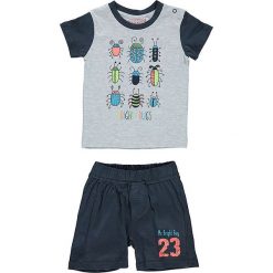 T-shirty chłopięce z krótkim rękawem: 2-częściowy zestaw w kolorze granatowo-szarym