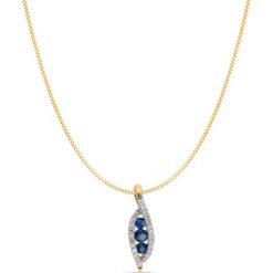 W.KRUK PROMOCJA Złoty Wisiorek - złoto 585, Diament 0,075ct,szafir - ZIN/WB+242. Żółte zawieszki damskie W.KRUK, z szafirem, złote. W wyprzedaży za 650,00 zł.