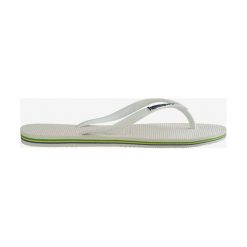 Havaianas Slim Brasil Logo Japonki Biały. Białe klapki damskie Havaianas, w paski, z materiału, bez obcasa. Za 125,95 zł.