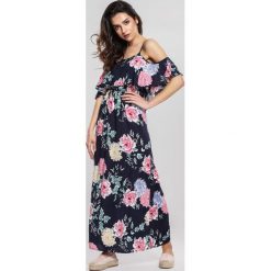 Granatowa Sukienka Petunia. Niebieskie sukienki damskie other, na lato, s, bez wzorów, eleganckie, bez kołnierzyka, bez rękawów. Za 59,99 zł.