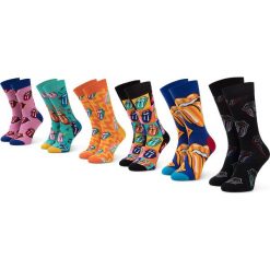 Zestaw 6 par wysokich skarpet unisex HAPPY SOCKS - XRLS10-3300 Czarny Fioletowy Granatowy Kolorowy Pomarańczowy. Pomarańczowe skarpetki damskie Happy Socks, bez wzorów, z elastanu. W wyprzedaży za 199,00 zł.
