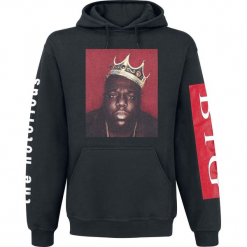 Notorious B.I.G. Biggie Crown Bluza z kapturem czarny. Czarne bluzy męskie Notorious B.I.G., l, z nadrukiem, z kapturem. Za 164,90 zł.