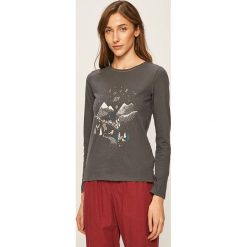 Etam - Longsleeve piżamowy Winam. Czarne piżamy damskie Etam, s, z nadrukiem, z bawełny, z długim rękawem. Za 89,90 zł.