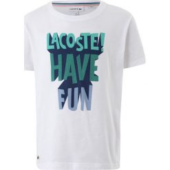 Lacoste Tshirt z nadrukiem white. Białe t-shirty męskie z nadrukiem Lacoste, z bawełny. Za 149,00 zł.