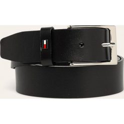 Tommy Hilfiger - Pasek skórzany. Czarne paski męskie TOMMY HILFIGER, w paski, ze skóry. Za 179,90 zł.