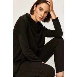 Answear - Bluza. Czarne bluzy damskie ANSWEAR, s, bez wzorów, z bawełny, z krótkim rękawem, krótkie, bez kaptura. W wyprzedaży za 79,90 zł.