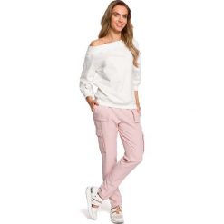 Pudrowe Spodnie na Gumie z Kieszeniami Typu Kargo. Szare spodnie męskie Moe, s, bez wzorów, z elastanu. Za 147,90 zł.