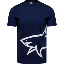 T-shirt PAUL&SHARK. Niebieskie t-shirty męskie Paul and Shark, z nadrukiem, z bawełny, z okrągłym kołnierzem. Za 620,00 zł.