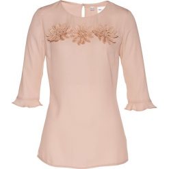 Tunika z aplikacją bonprix matowy beżowy. Brązowe tuniki damskie bonprix, z aplikacjami. Za 74,99 zł.
